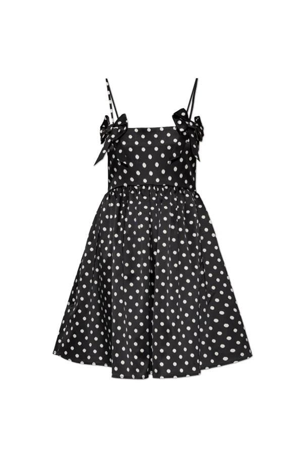 SCHWARZ Kleid mit Polka-Dot-Muster