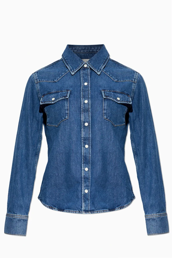 NIEBIESKI Jeansowa koszula z kieszeniami