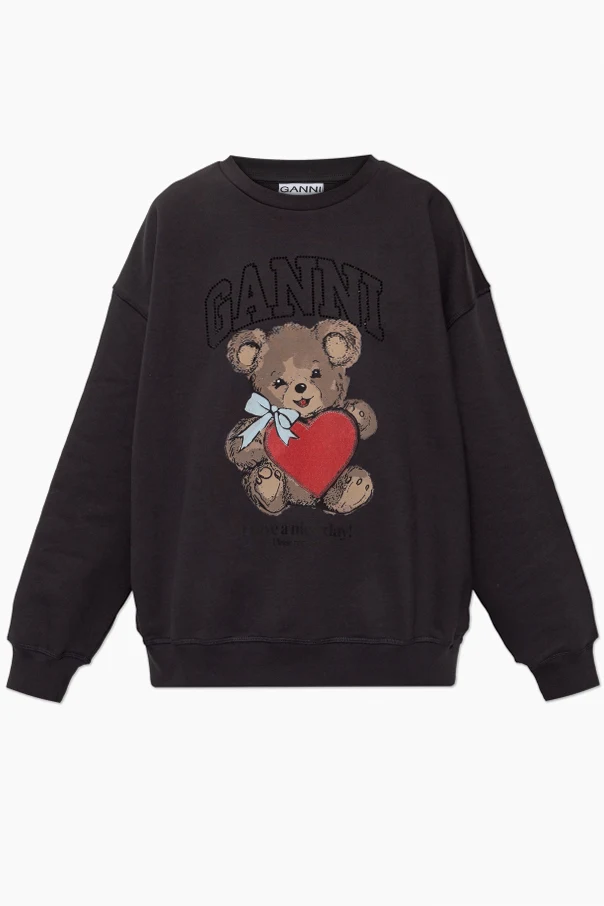 GRAU Sweatshirt mit Print und glänzenden Pailletten