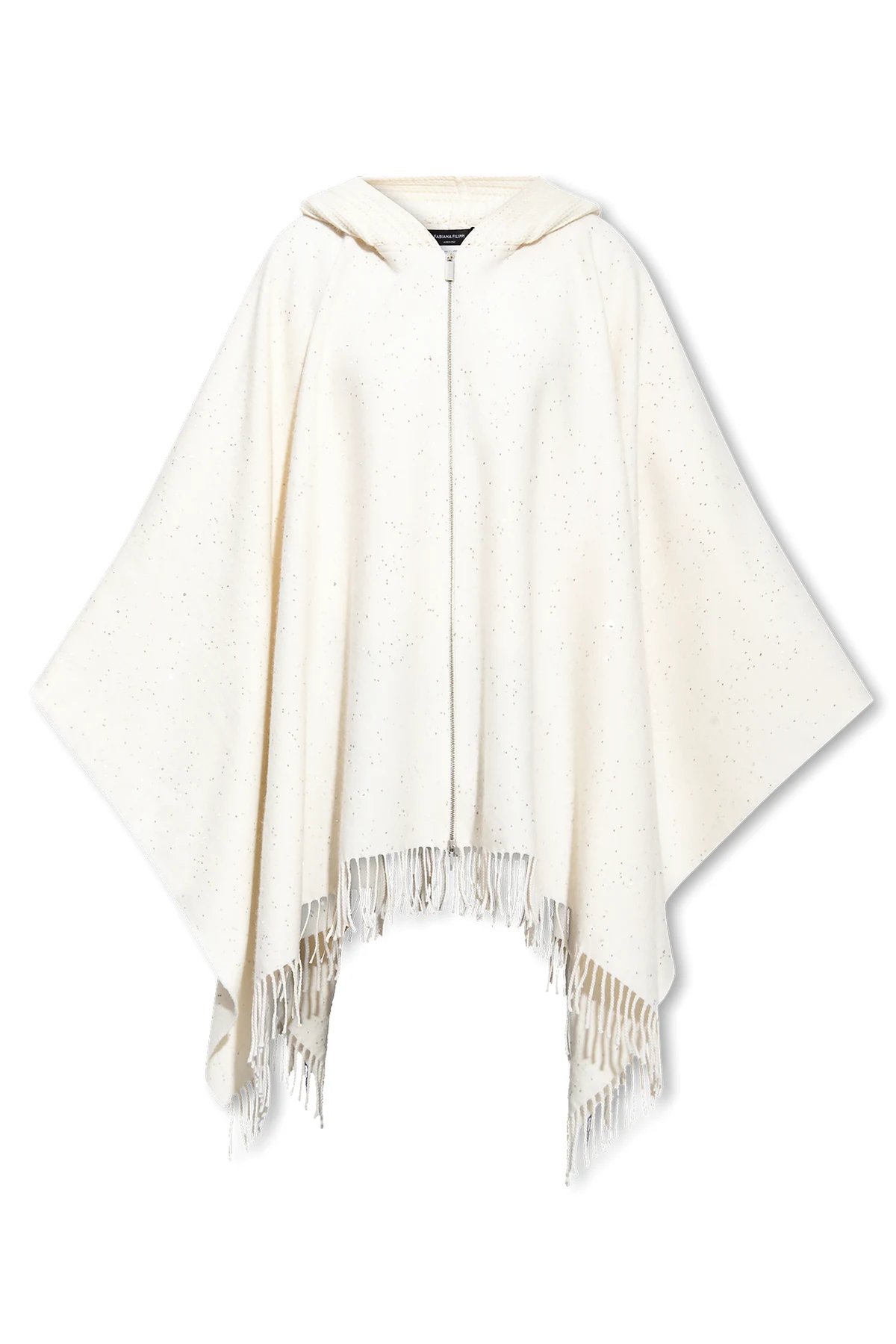 Cekinowe ponczo z kapturem