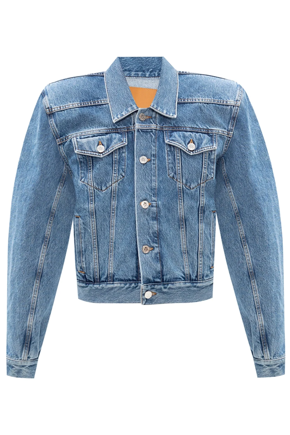 Distressed denim jacket