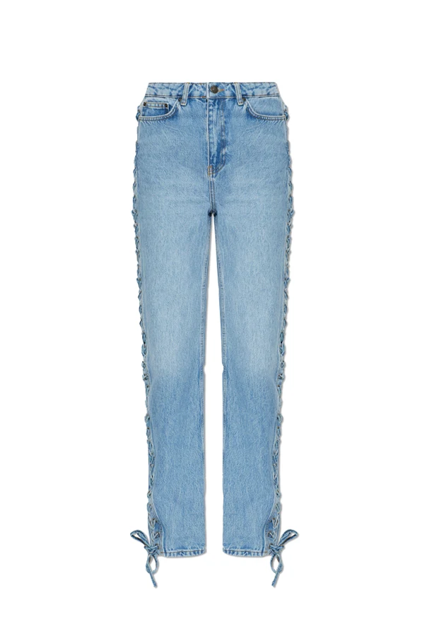 jasnoniebieski Jeansy z ozdobnym wiązaniem