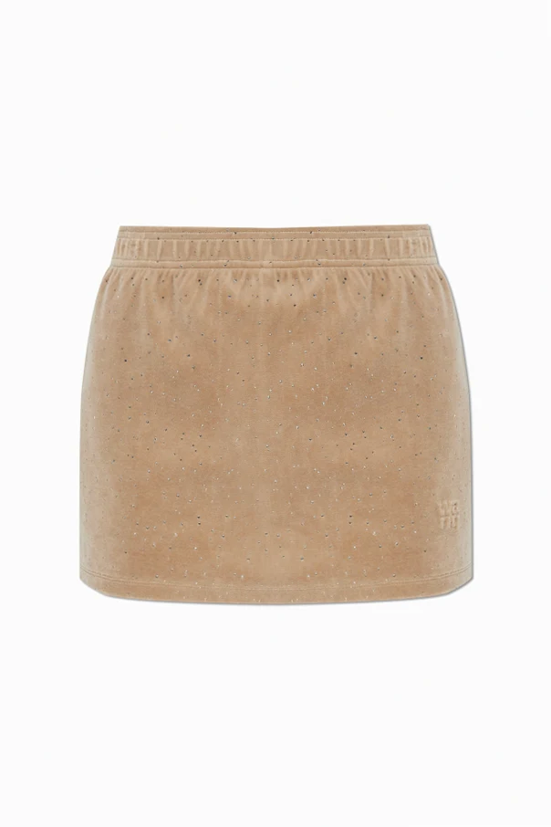 BEIGE Rocks-Shorts mit schimmernden Kristallen