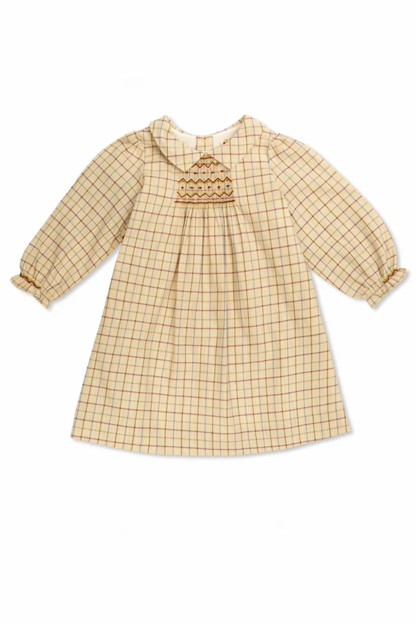 BEIGE Kleid mit Karomuster
