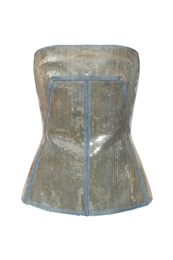 SILBER Jeans-Top mit freien Schultern