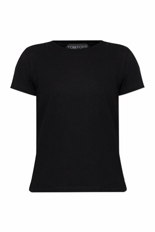 SCHWARZ Baumwoll-T-Shirt