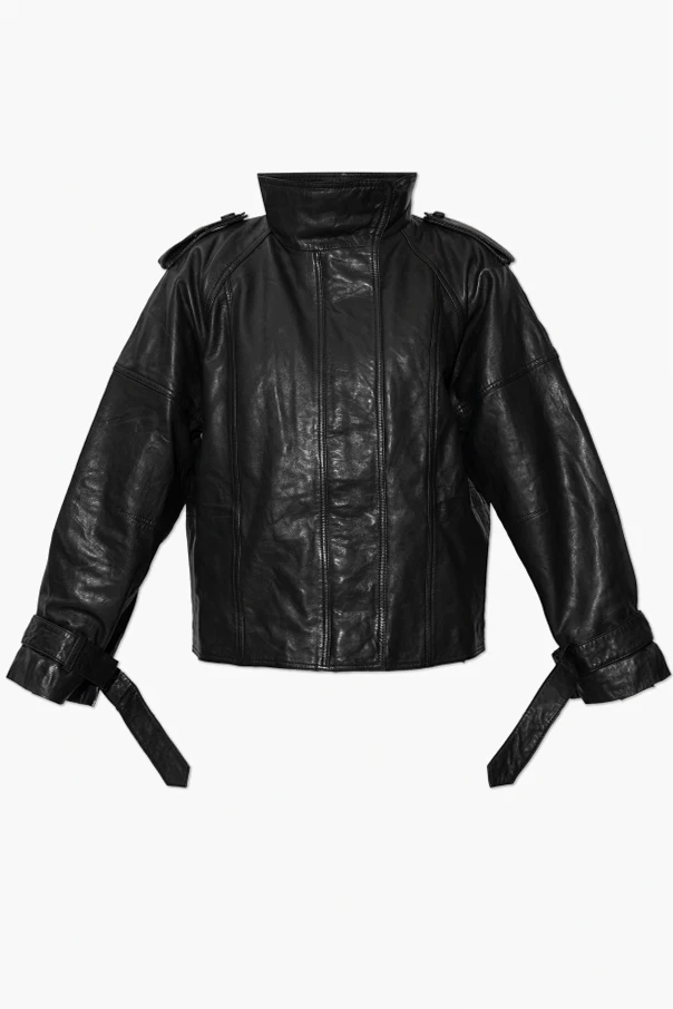 CZARNY Kurtka ze skóry jagnięcej ‘Serne’