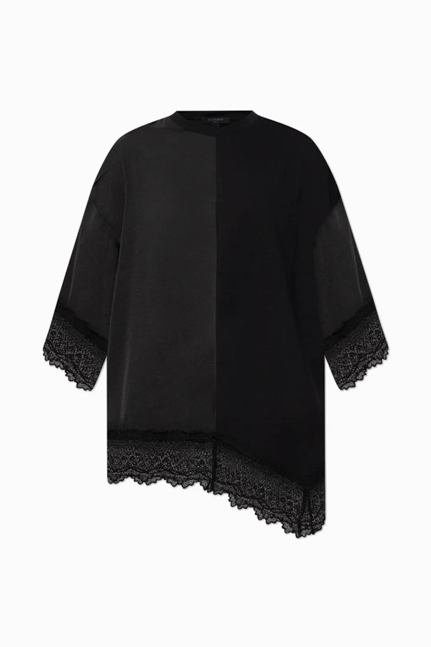 BLACK T-shirt with lace trim ‘Lenny’