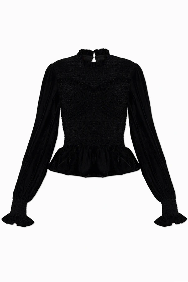 CZARNY Welurowy top ‘Juno’