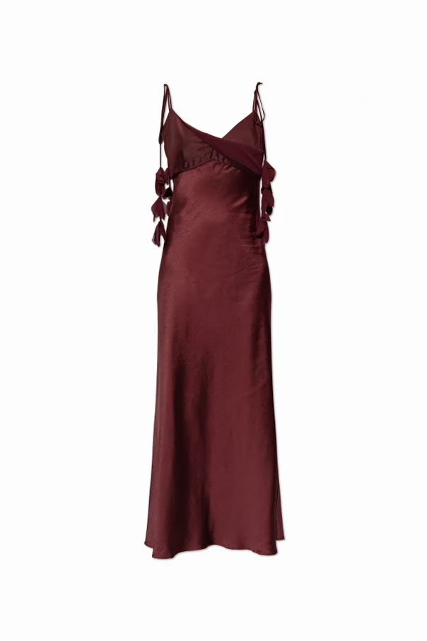 BURGUNDY Satin slip dress