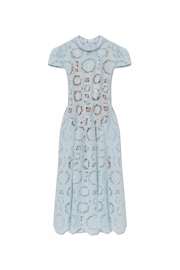 light blue Lace dress with belt