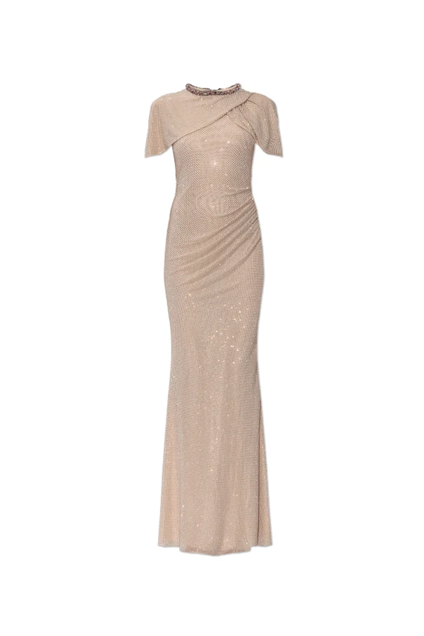 cream Long sequin dress