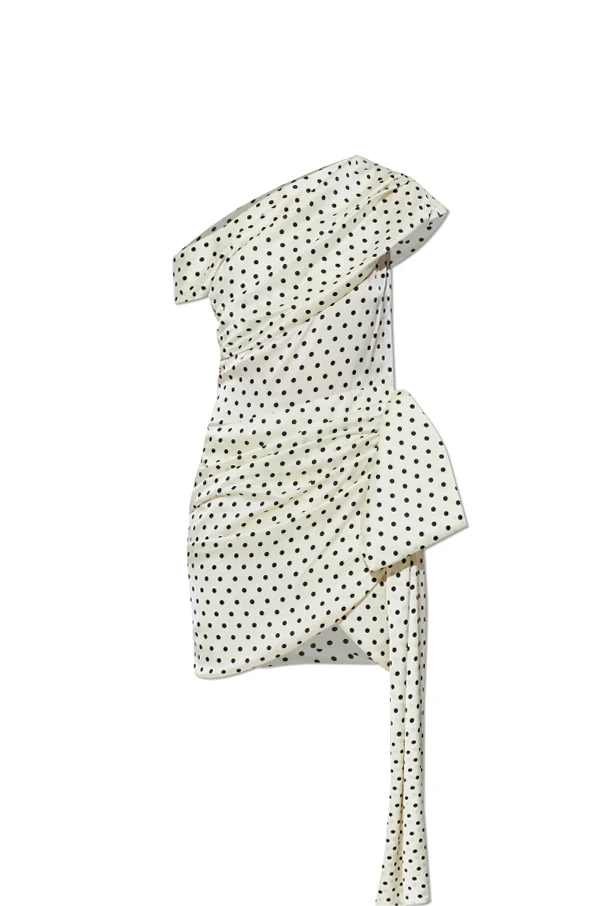 cream Polka dot patterned dress