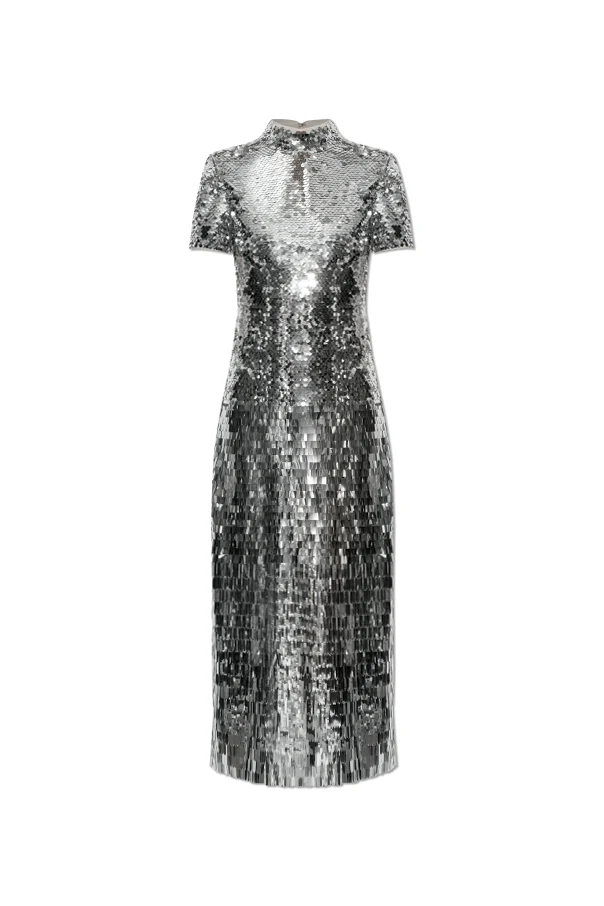 SILVER Sequin dress with turtleneck