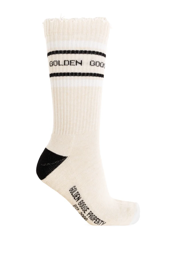 beige Cotton socks with logo