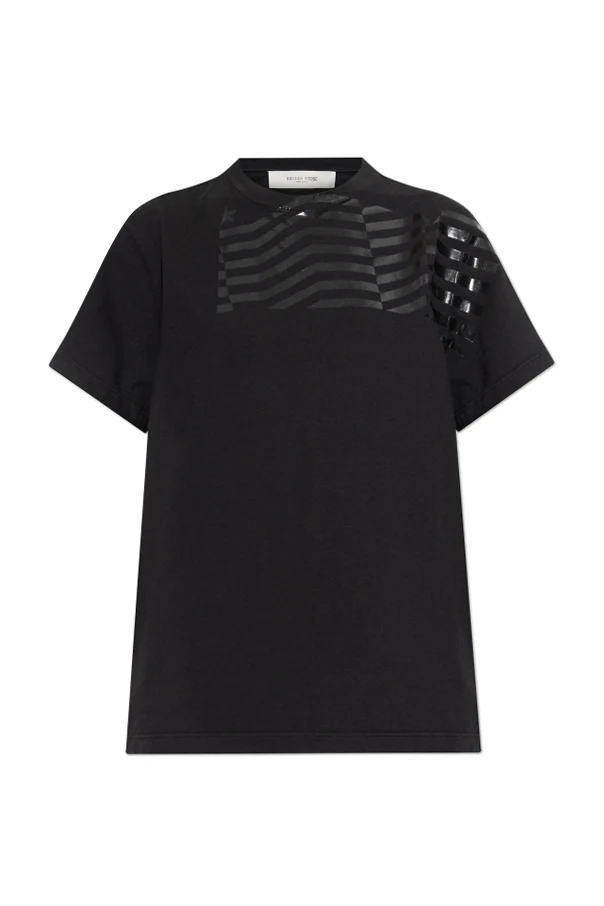 BLACK Cotton T-shirt with print