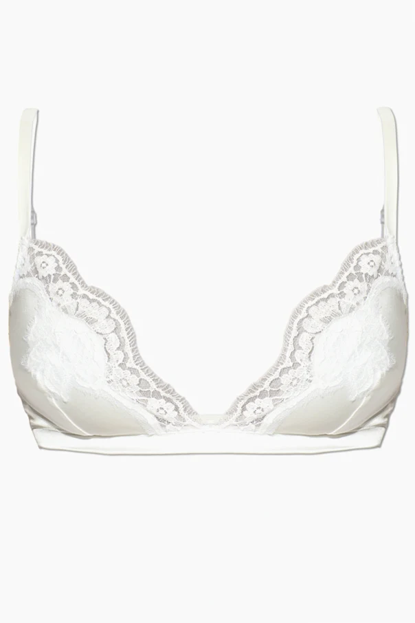 BIAŁY  Biustonosz z koronkowymi wstawkami