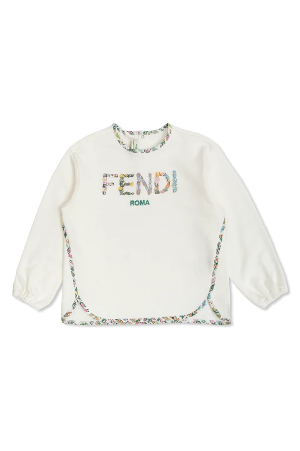 WEISS Sweatshirt mit Logo und Blumenmotiv
