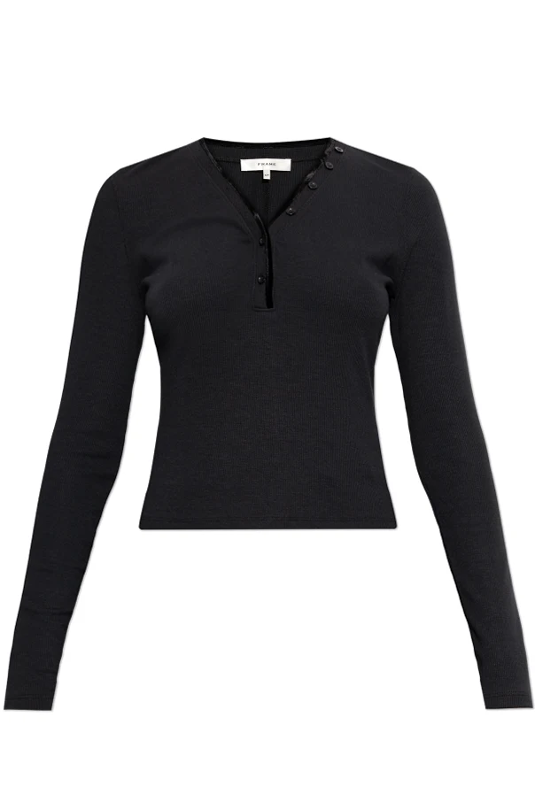 CZARNY Top z dekoltem w serek