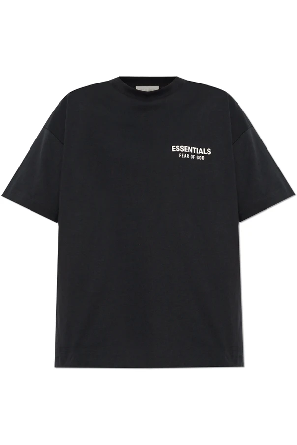 BLACK Cotton T-shirt with logo