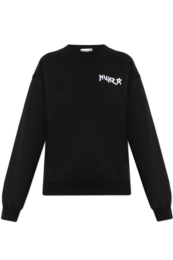 SCHWARZ Sweatshirt mit aufgesticktem Logo