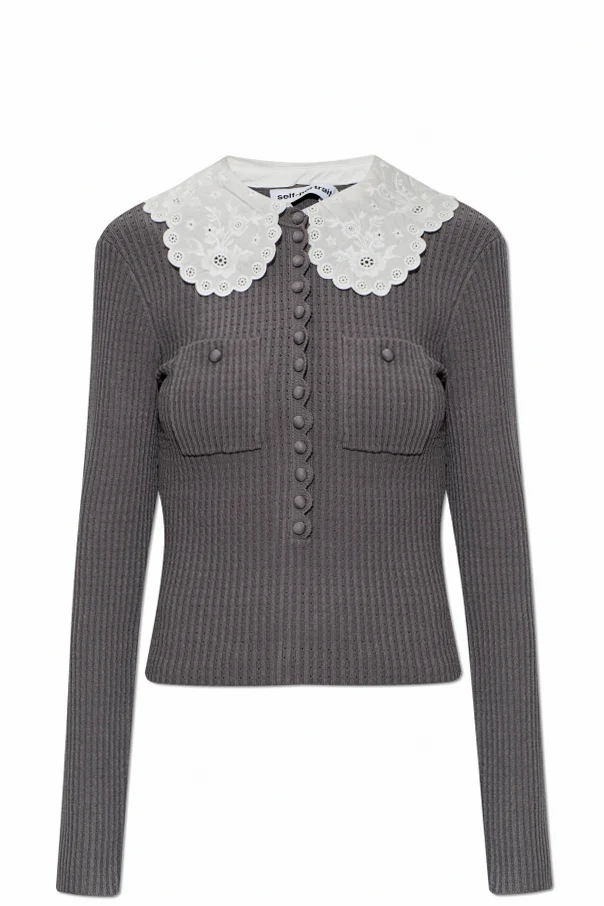 GREY Top with a detachable collar