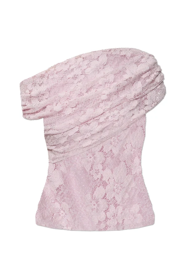 PINK Lace top with shimmering sequins