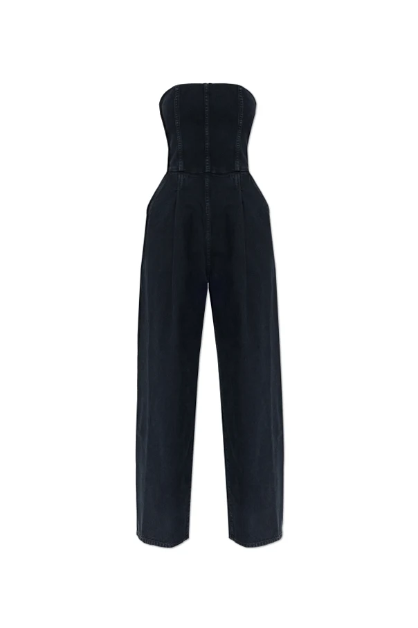 MARINEBLAU Schulterloser Jeans-Overall