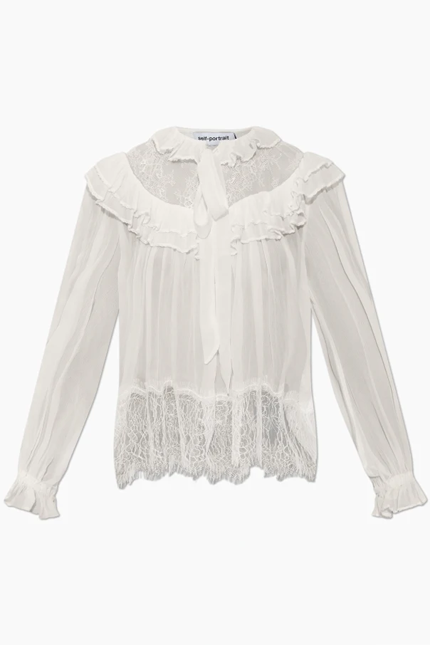 BLACK Shirt with lace trim
