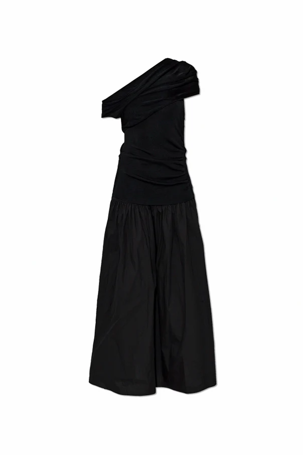 BLACK Dress made of combined materials