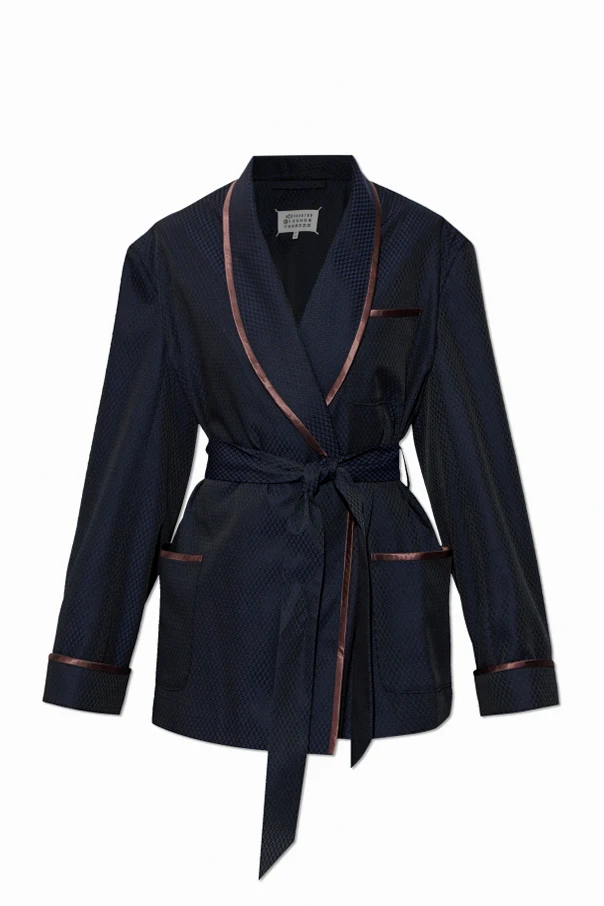 MARINEBLAU Blazer mit Bindegürtel