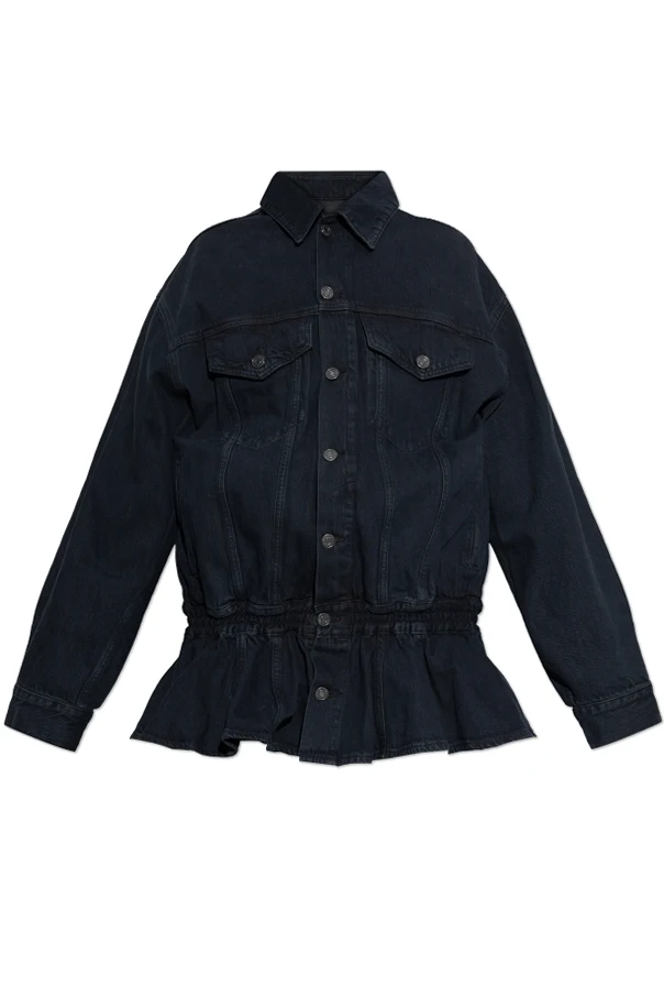 MARINEBLAU Jeansjacke mit Schößchen