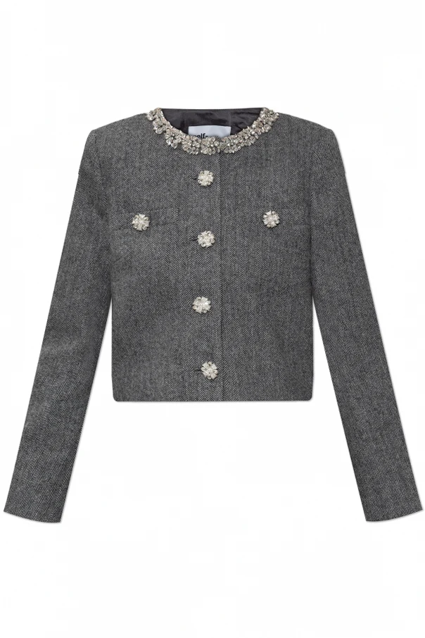 SZARY Marynarka ze wzorem w jodełkę