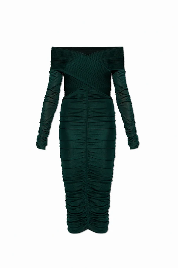 GREEN Draped dress