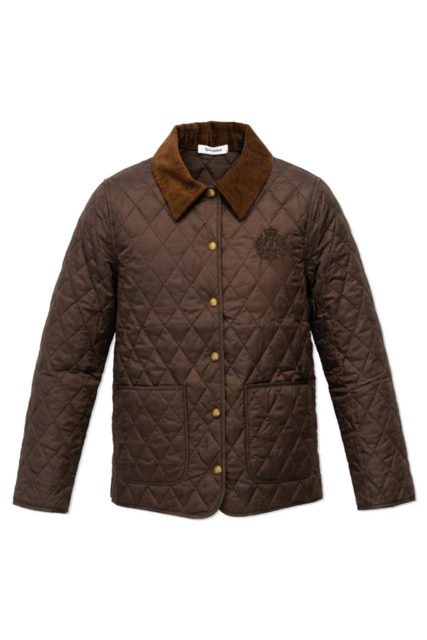 BRAUN Gesteppte Jacke mit Cordkragen