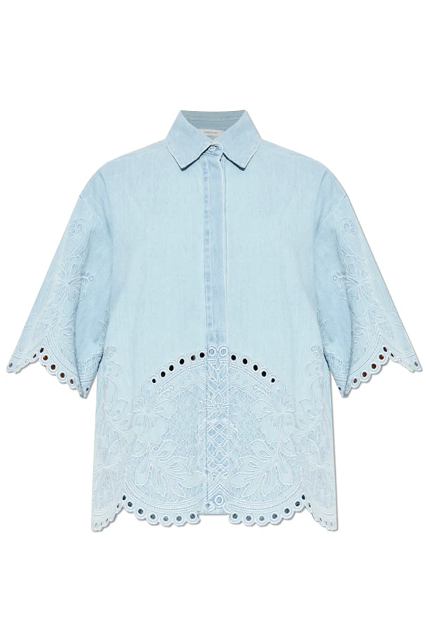 BLAU Jeanshemd mit Ajour-Details