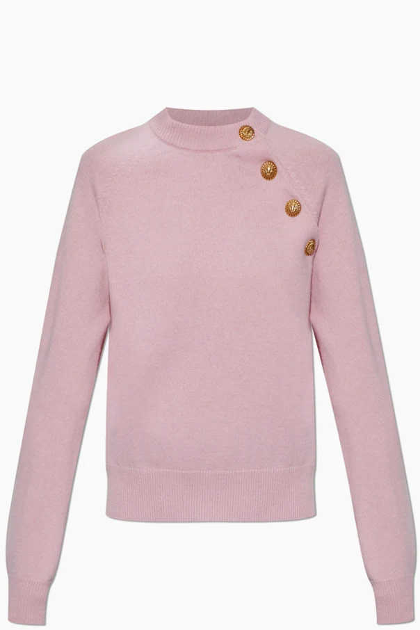 RÓŻOWY Sweter z okrągłym dekoltem