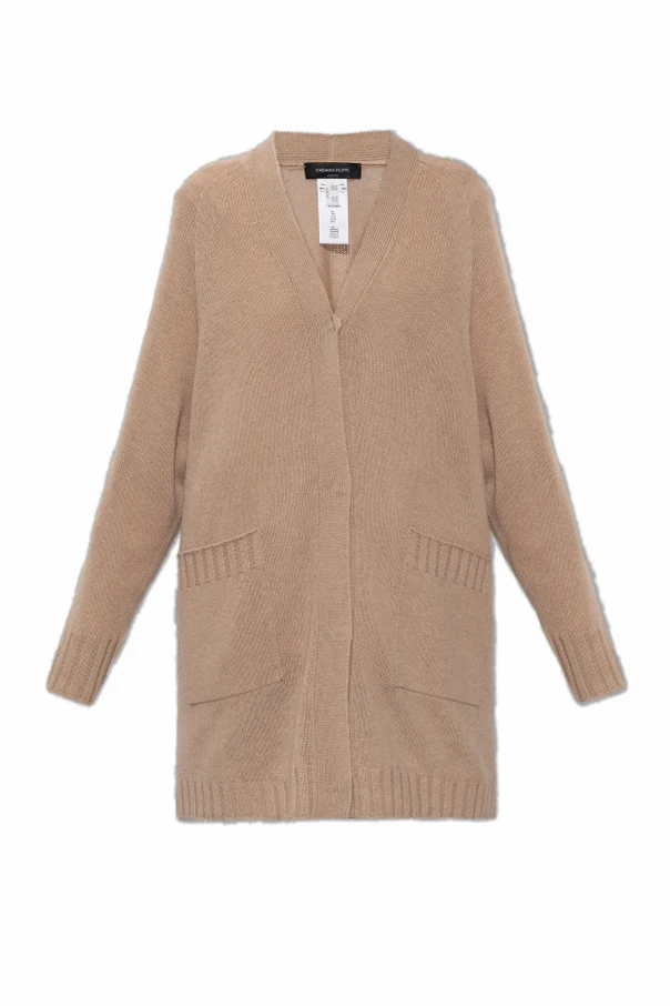 beżowy Kardigan z kieszeniami