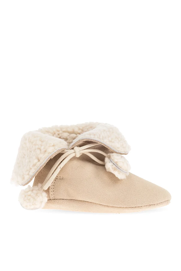 beige Slip-on ankle boots