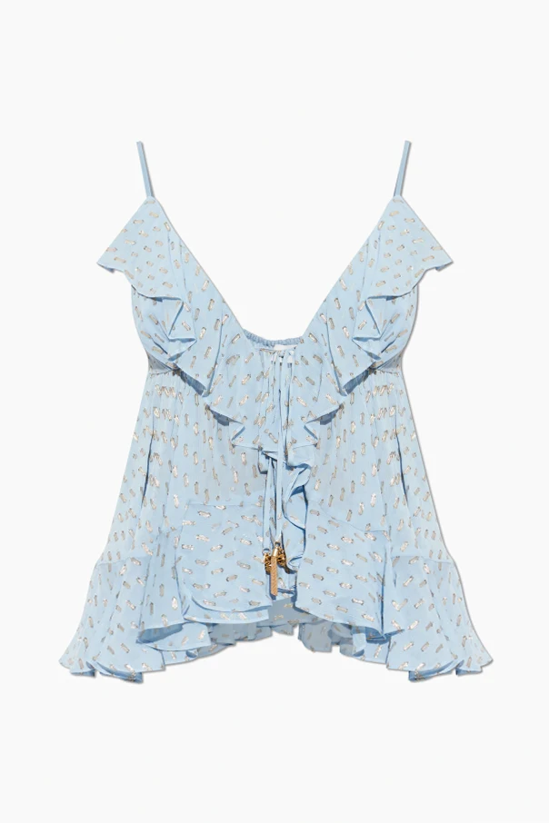 HELLBLAU Top mit Lurex-Faden
