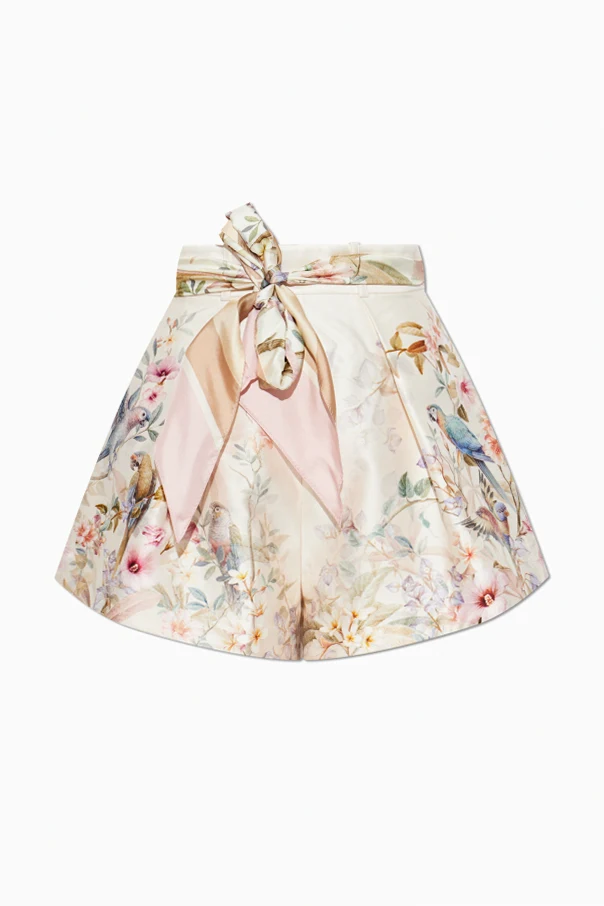 CREME Shorts mit Blumenmuster