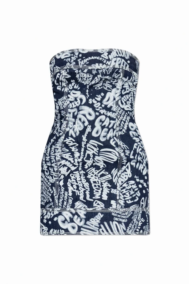 MARINEBLAU Jeanskleid mit freien Schultern