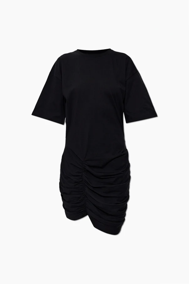 SCHWARZ Kleid mit dekorativer Drapierung