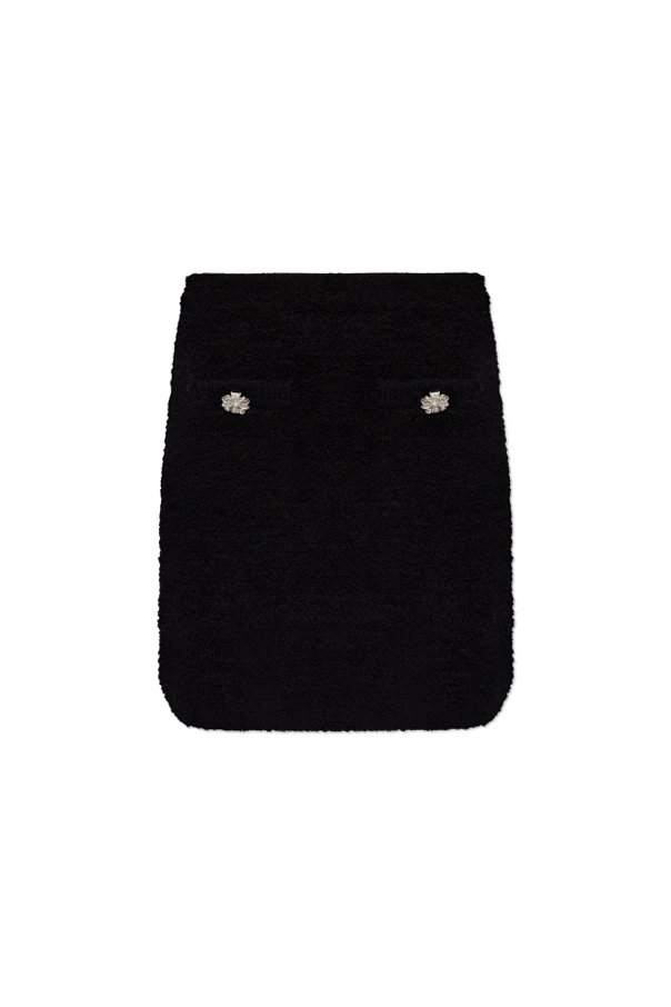 BLACK Short tweed skirt