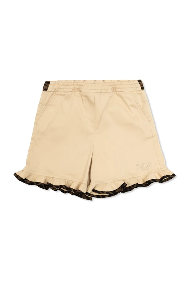 BEIGE Shorts mit Rüsche