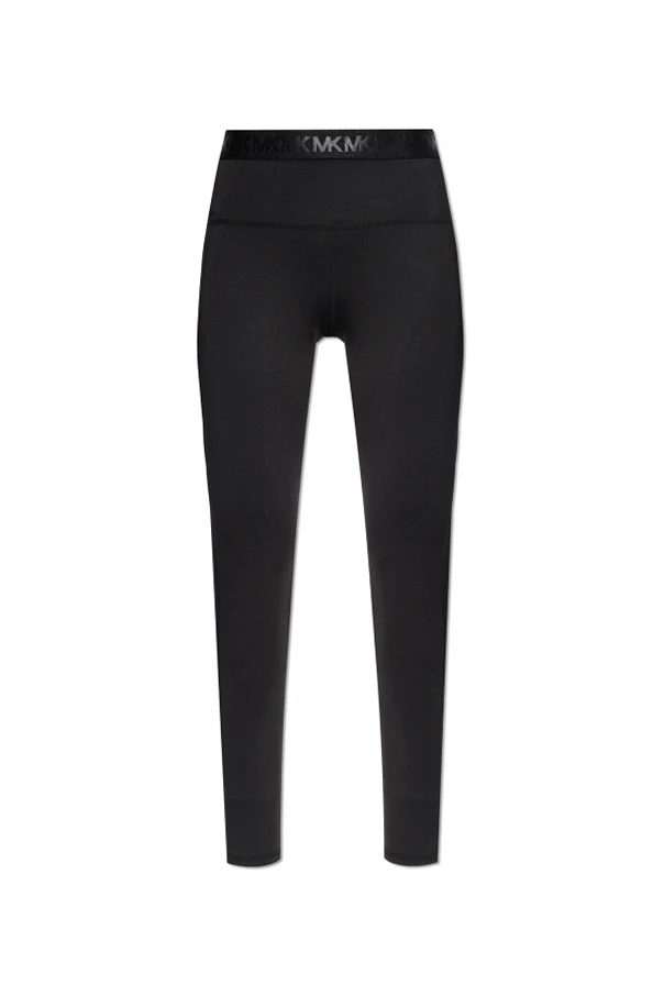 CZARNY Leginsy z logo