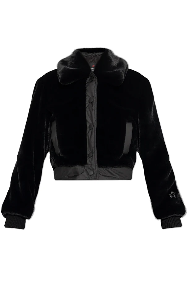CZARNY Futrzana kurtka `Giorgia`
