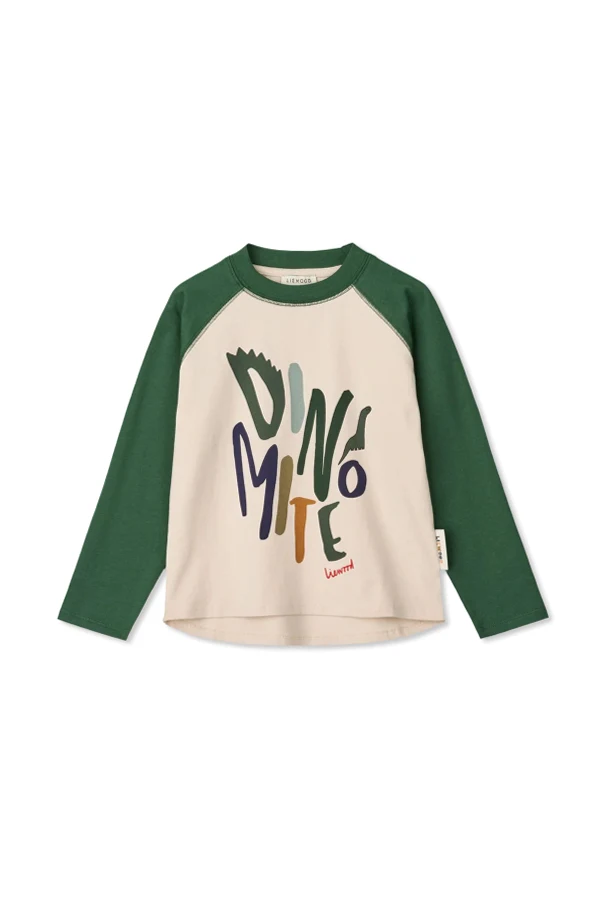 kremowy T-shirt z logo