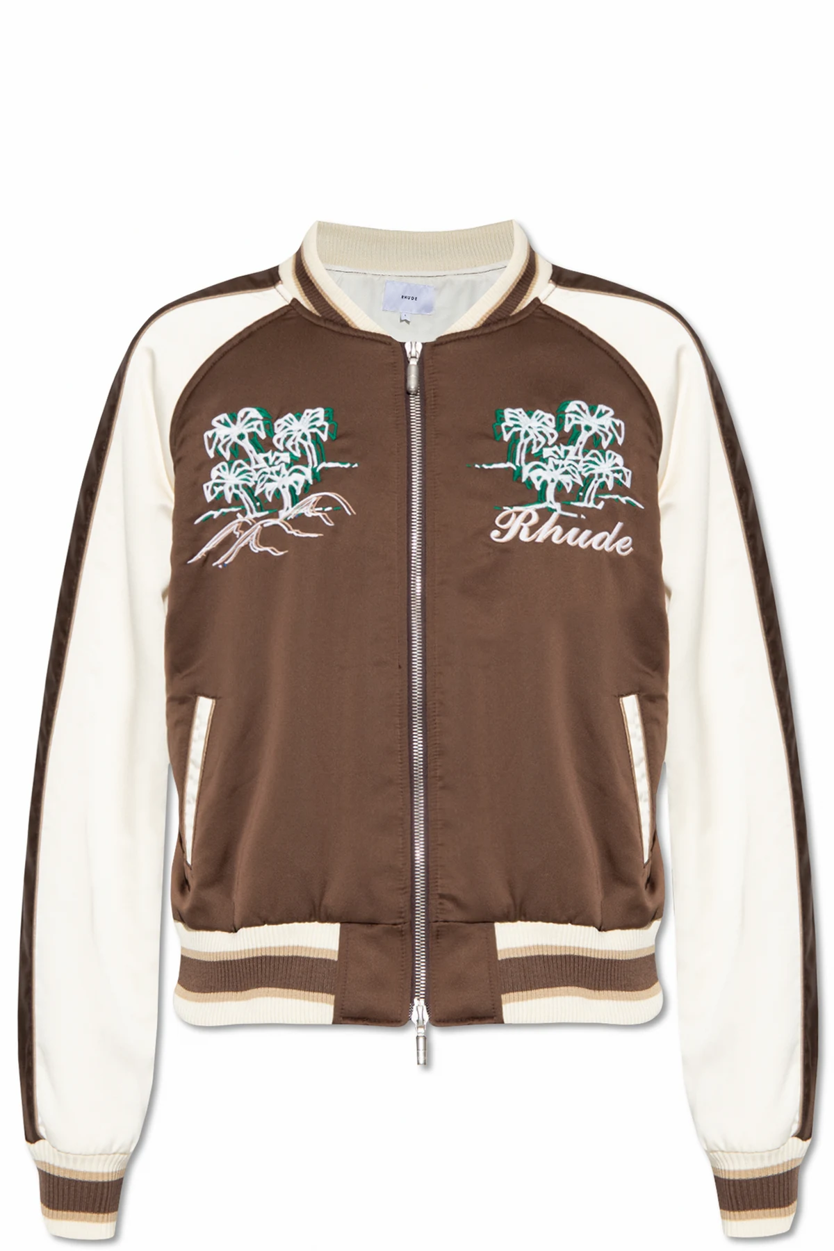 Satin bomber jacket with logo