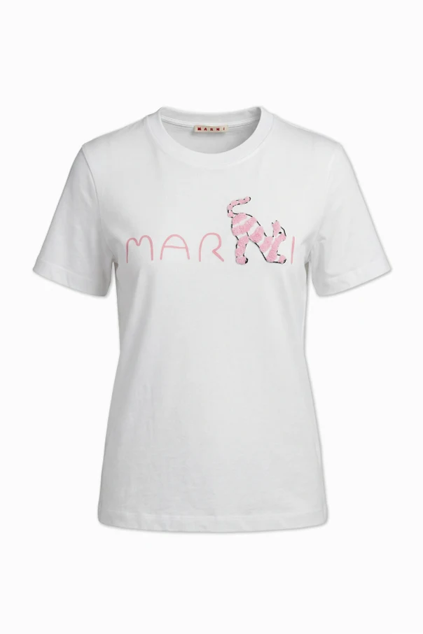 WEISS T-Shirt mit erhabenem Logo